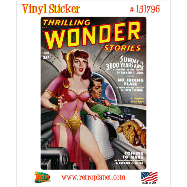 Thrilling Wonder Stories June 1950 Cover Vinyl Sticker