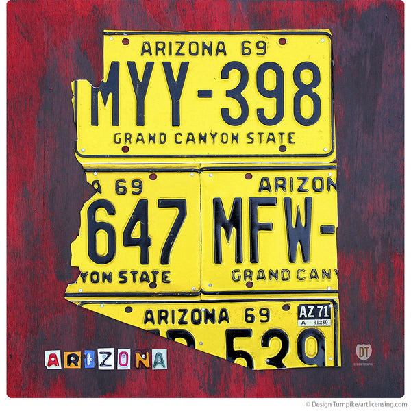 Arizona State License Plate Style Wall Decal