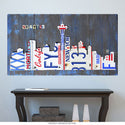 Seattle WA Skyline License Plate Style Wall Decal
