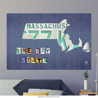 Massachusetts State License Plate Style Wall Decal