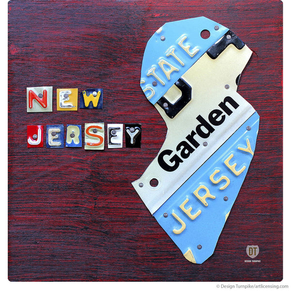New Jersey License Plate Map Wall Decal