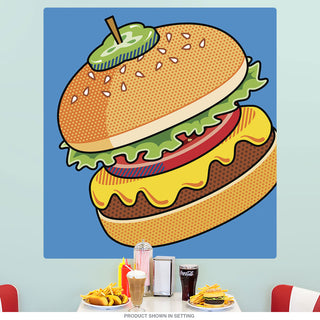 Cheeseburger Pickle On Top Pop Art Wall Decal