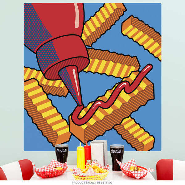 French Fries with Ketchup Pop Art Wall Decal