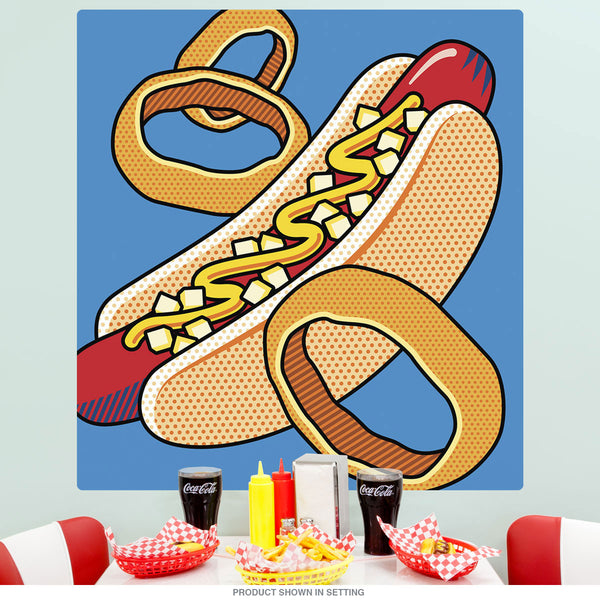 Hot Dog Onion Rings Pop Art Wall Decal