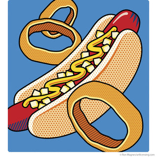 Hot Dog Onion Rings Pop Art Wall Decal