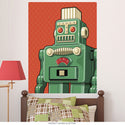 Retro Robot Toy Green Wall Decal