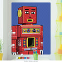 Retro Robot Toy Red Wall Decal