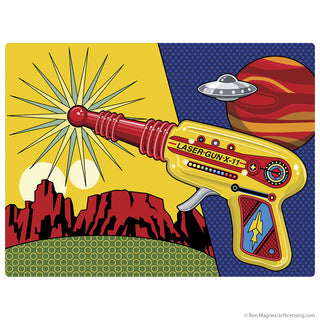 Toy Laser Gun X-11 & UFO Wall Decal