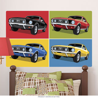 1968 Ford Mustangs Collage Pop Art Wall Decal