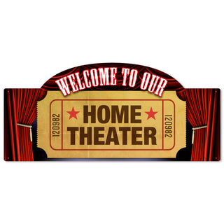 Welcome Home Theater Large Metal Sign Cut Out