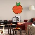 Apple Large Metal Sign Cut Out Wood Look