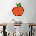 Apple Large Metal Sign Cut Out Wood Look