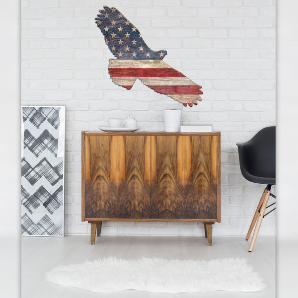 American Flag Eagle Large Metal Sign Cut Out