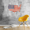 American Flag USA Map Large Metal Sign Cut Out