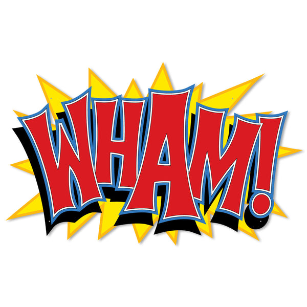 Wham Comic Book Sound Effect Large Metal Sign Cut Out