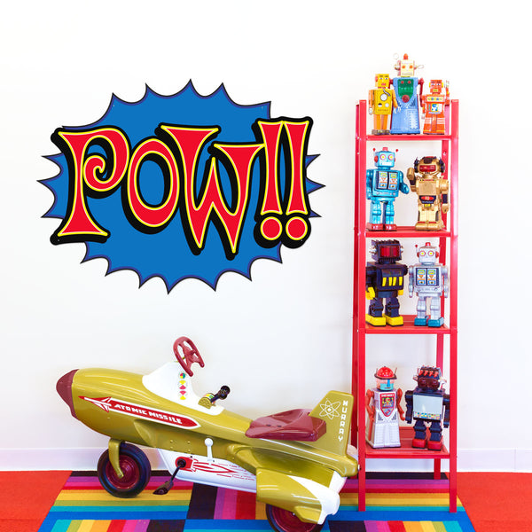 Pow Comic Book Sound Effect Large Metal Sign Cut Out