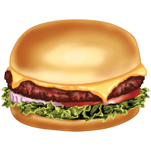 Cheeseburger Diner Food Large Metal Sign Cut Out