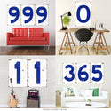 Old Numbers Porcelain Look Large Signs Blue 24 x 36