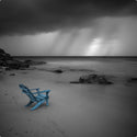 Blue Beach Chair in Storm Wall Decal