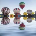 Hot Air Balloons Water Reflection Wall Decal