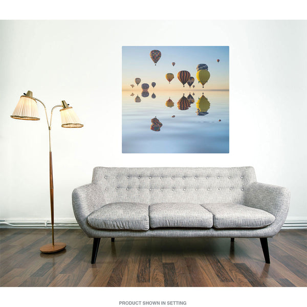 Hot Air Balloons Sunset Reflection Wall Decal