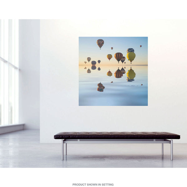 Hot Air Balloons Sunset Reflection Wall Decal