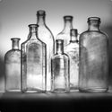 Old Time Glass Bottles Backlit Wall Decal