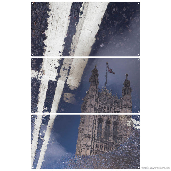 Houses of Parliament London Reflected Large Metal Signs