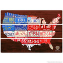 USA Flag Map License Plate Style Large Metal Signs Long Panels