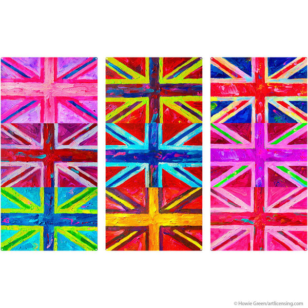Union Jacks British Flags Large Metal Signs Pop Art