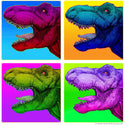 Four Dinosaurs Quadriptych Metal Wall Art Pop Art