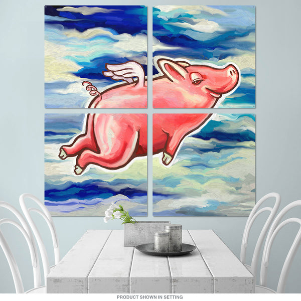 When Pigs Fly Quadriptych Metal Wall Art Pop Art