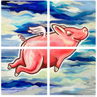 When Pigs Fly Quadriptych Metal Wall Art Pop Art