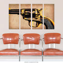 Revolver Handgun Quadriptych Metal Wall Art Pop Art
