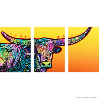 Longhorn Bull Dean Russo Large Metal Signs Pop Art