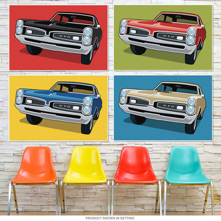 1967 Pontiac GTOs Pop Art Quadriptych Metal Wall Art
