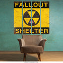 Fallout Shelter Distressed Square Quadriptych Metal Wall Art