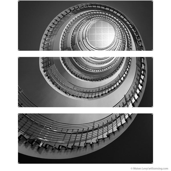 Spiral Staircase BW Large Metal Signs