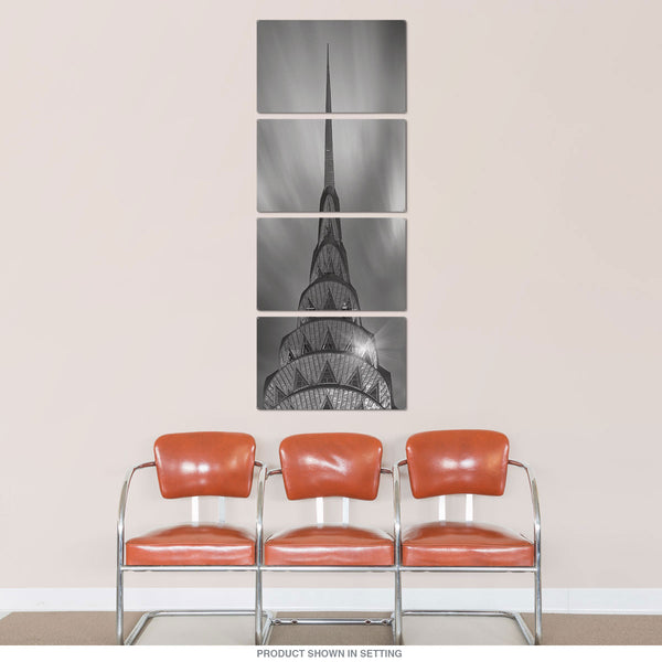 Chrysler Building Top Spire NYC Quadriptych Metal Wall Art