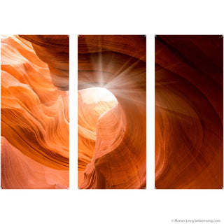 Searching Light Antelope Canyon AZ Triptych Metal Wall Art