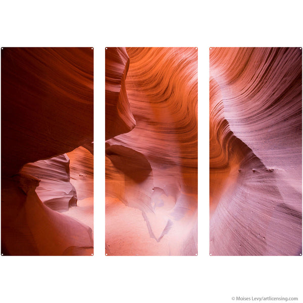 Spiral Rocks Antelope Canyon AZ Triptych Metal Wall Art