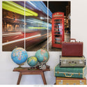 Speed Night London Phone Booth Triptych Metal Wall Art