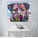 Pit Bull Dog Dakota Dean Russo Quadriptych Metal Wall Art