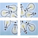 Light Bulbs 10 Foci Quadriptych Metal Wall Art