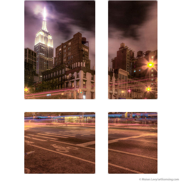 Empire State Building NYC Quadriptych Metal Wall Art