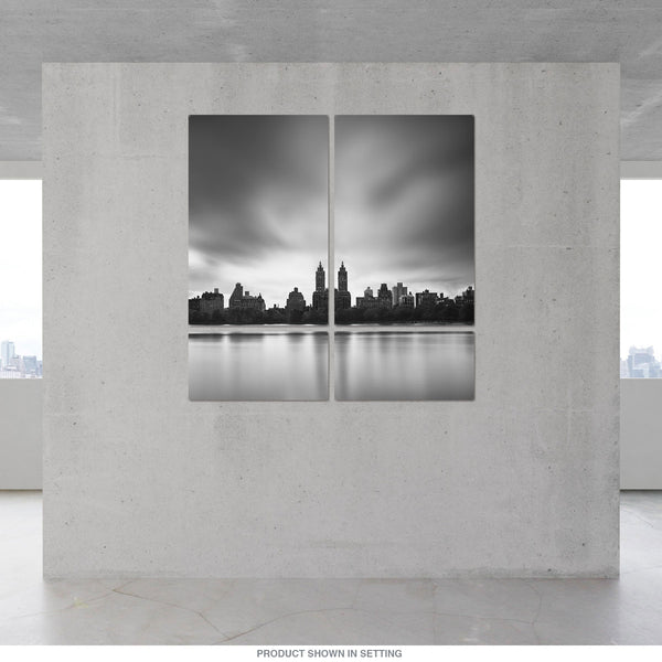 New York City Skyline BW Quadriptych Metal Wall Art