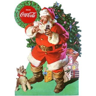 Coca-Cola Santa and Dog Friends Drop In Wall Decal