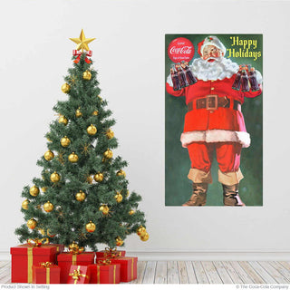 Coca-Cola Santa Bottles Happy Holidays Wall Decal