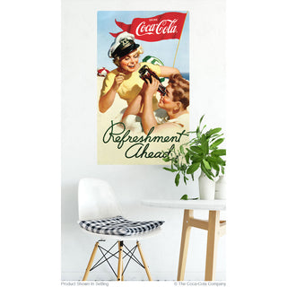 Coca-Cola Boating Refreshment Ahead 1950s Wall Decal