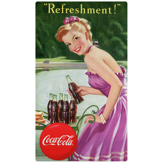 Coca-Cola Refreshment Girl with Cart Wall Decal